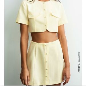 Zara Linen Blend Mini Skirt NWT